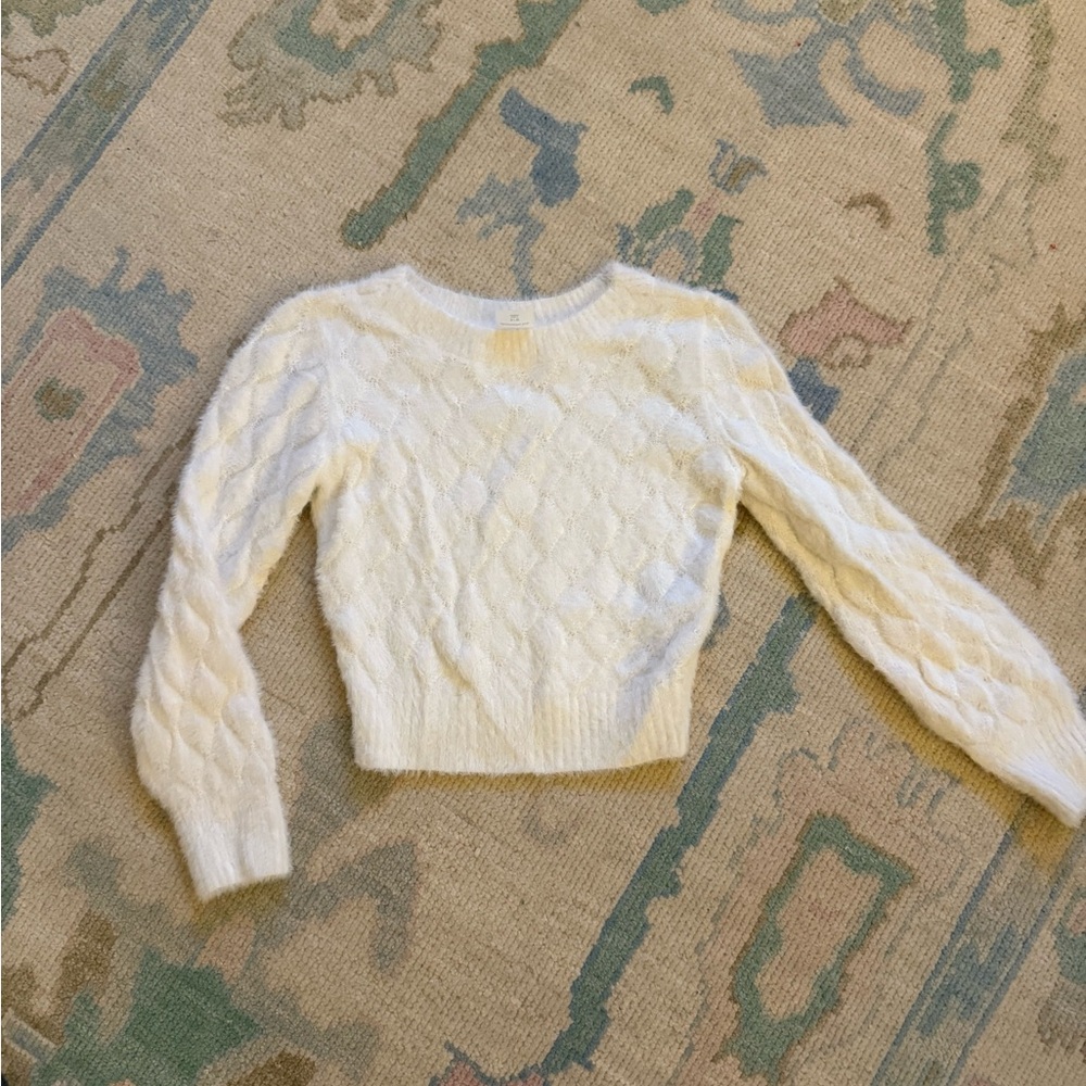 Abercrombie Kids Cream Cable Knit Sweater
